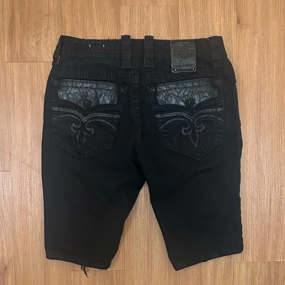 Rock Revival Distressed Black Jean Shorts